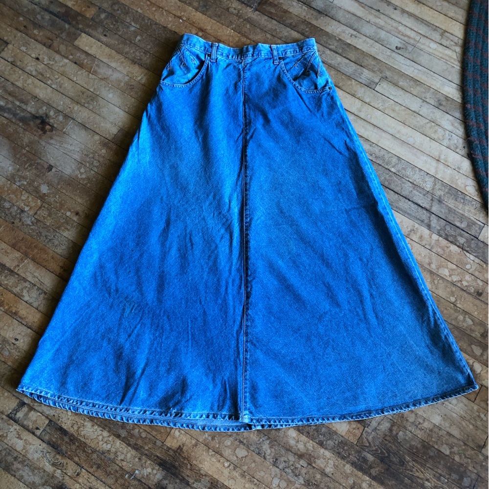 Vintage 1970s Denim Maxi Skirt